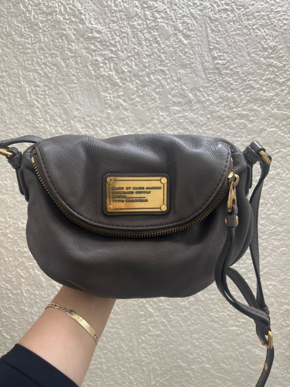 Marc by Marc Jacobs Black Leather Crossbody Bag | Gold Hardware